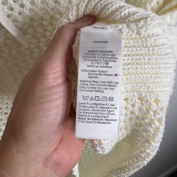 Madewell $72 Womens Open Stitch Sweater Tee Ivory Size L NO982 - Picture 4 of 5